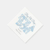 Baby Blue Kariert Baby Dusche Napkins Serviette (Ecke)