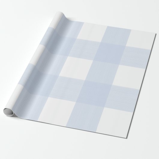 Baby Blue Kariert Geschenkpapier (Ungerollt)