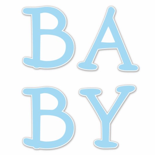 Baby Blue Kinderzimmer Custom Cut Vinyl Sticker (Vorderseite)