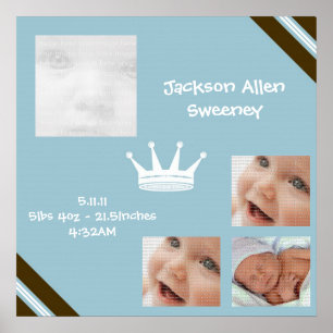 Baby Blue King Collage Gerahmt Wall Art Poster