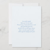 Baby Blue Kleidung Baby Shower Boy Einladung (Rückseite)