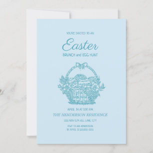 Baby Blue Korb Ostern Brunch Eiersuche Einladung