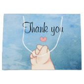 Baby blue korean heart Large Gift Bag Große Geschenktüte (Vorderseite)