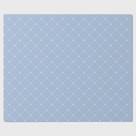 Baby Blue Lace White Pastell Lattice Burlap Geschenkpapier (Flach)