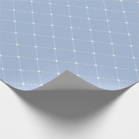 Baby Blue Lace White Pastell Lattice Burlap Geschenkpapier (Ecke)