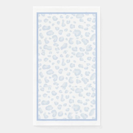 Baby Blue Leopard Print Serviette (Vorderseite)