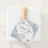 Baby Blue Light Pink Floral Butterfly Quinceñera Geschenkanhänger (Beispiel)