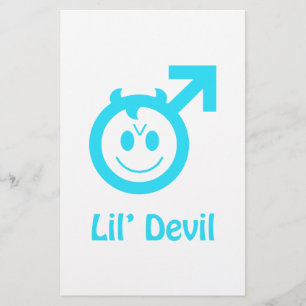 Baby Blue Lil Devil Male Symbol Briefpapier