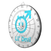 Baby Blue Lil Devil Male Symbol Dartscheibe (Vorderseite rechts)