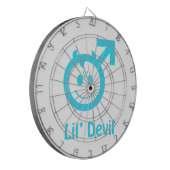 Baby Blue Lil Devil Male Symbol Dartscheibe (Vorderseite Links)