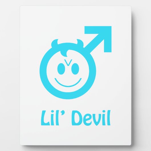Baby Blue Lil Devil Male Symbol Fotoplatte (Vorderseite)
