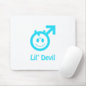 Baby Blue Lil Devil Male Symbol Mousepad (Mit Mouse)