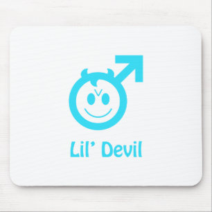 Baby Blue Lil Devil Male Symbol Mousepad