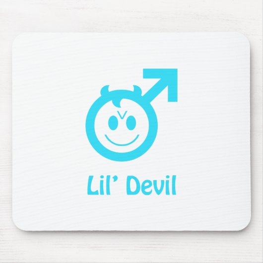 Baby Blue Lil Devil Male Symbol Mousepad (Vorne)