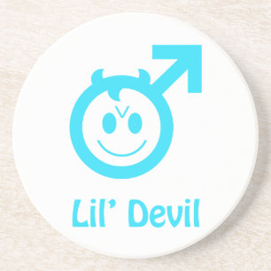 Baby Blue Lil Devil Male Symbol Sandstein Untersetzer