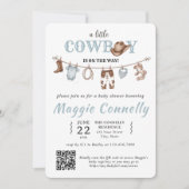 Baby Blue Little Cowboy is on the Way Einladung (Vorderseite)
