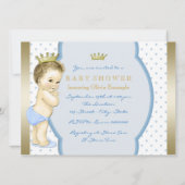 Baby Blue Little Prince Baby Dusche Einladung (Rückseite)