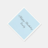 Baby Blue Minimalist Birthday Party Napkins Serviette (Ecke)