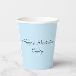 Baby Blue Minimalist Birthday Party Paper Cup Pappbecher