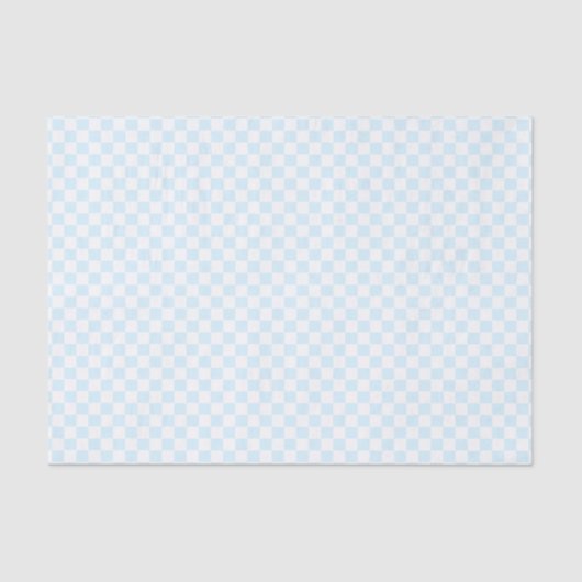 Baby Blue Modern Karo Squares Musterblatt Seidenpapier (Vorderseite)
