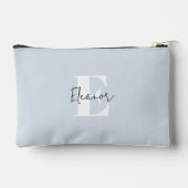 Baby Blue Modern Minimalistisch Mit Monogramm Zubehörtasche (Rückseite)