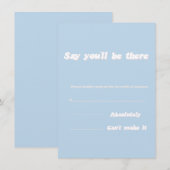 Baby Blue Modern Wedding Card Begleitkarte (Vorne/Hinten)