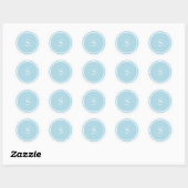 Baby Blue Monogram Sticker (Blatt)