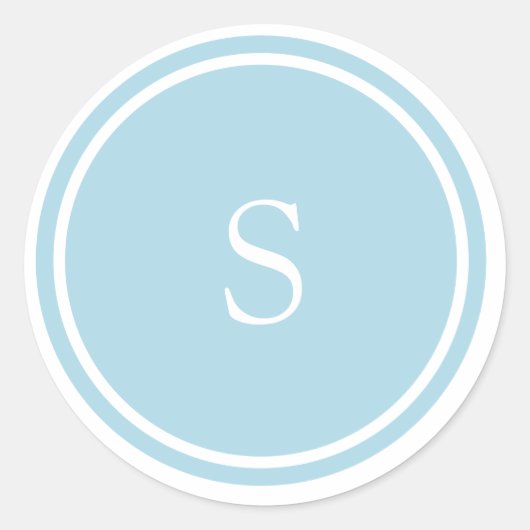 Baby Blue Monogram Sticker (Vorderseite)