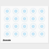 Baby Blue - Monogram Umschlag Aufkleber (Blatt)