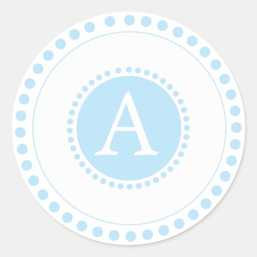 Baby Blue - Monogram Umschlag Aufkleber (Vorderseite)