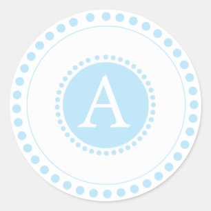 Baby Blue - Monogram Umschlag Aufkleber