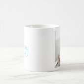 Baby Blue Monoline Mommy Foto Kaffeetasse (Mittel)