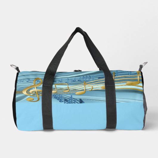  Baby Blue Musical Notes Duffle Bag (Vorderseite)