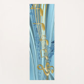  Baby blue Musical Notes Yogamatte (Vorderseite)