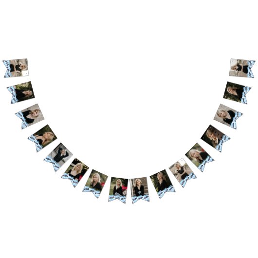 Baby Blue Navy 16 Foto Abschluss Hängebanner Wimpelkette (Alle)