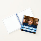 Baby Blue & Navy Foto Abschluss Guestbook Notizblock (Innenseite)