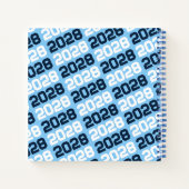 Baby Blue & Navy Foto Abschluss Guestbook Notizblock (Rückseite)