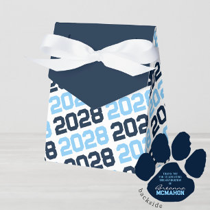 Baby Blue & Navy Grad Danke Pawprint Back Geschenk Geschenkschachtel
