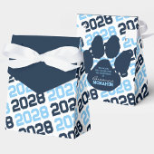 Baby Blue & Navy Grad Danke Pawprint Back Geschenk Geschenkschachtel