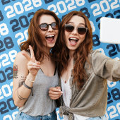 Baby Blue Navy Jährliche Abschluss Hintergrund Wandteppich