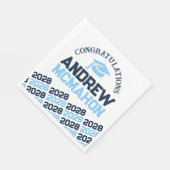Baby Blue Navy Personalisiert Graduation Party Pap Serviette (Ecke)