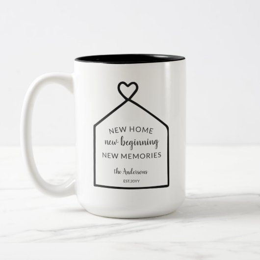 Baby Blue New Zuhause Personalisiert Zweifarbige Tasse (Links)