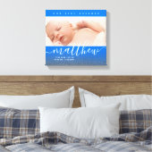 Baby Blue Newborn Baby Foto Glitzer Leinwanddruck (Insitu (Schlafzimmer))