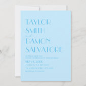 Baby Blue Ocean Bold Retro Wedding Einladung (Vorderseite)