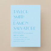 Baby Blue Ocean Bold Retro Wedding Einladung