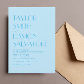 Baby Blue Ocean Bold Retro Wedding Einladung