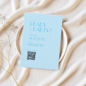 Baby Blue Ocean Bold Wedding QR Code RSVP Karte