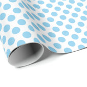 Baby Blue on White Small Size Polka Dots Geschenkpapier (Rolleneckpunkt)