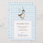 Baby Blue One Lucky Duck 1. Geburtstag Dankeskarte (Vorne/Hinten)