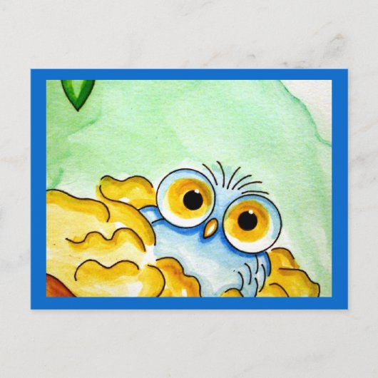 BABY BLUE OWL 1 POSTCARD POSTKARTE (Vorderseite)